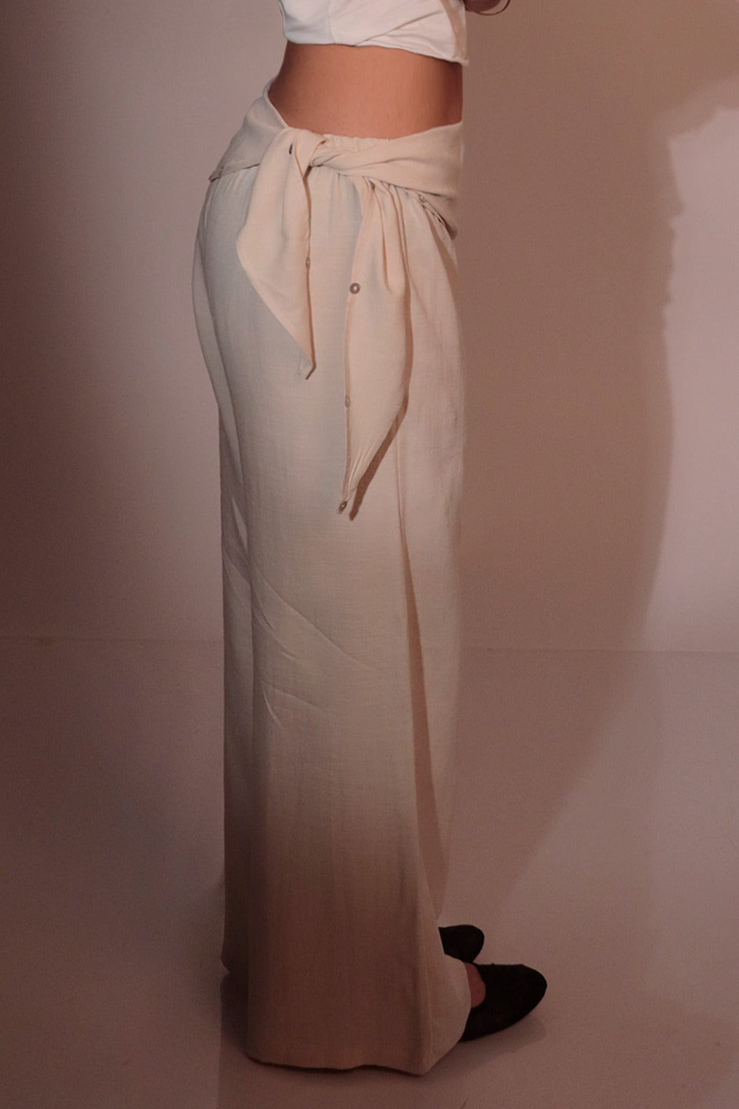 PANTALÓN + PAÑOLETA HUESO